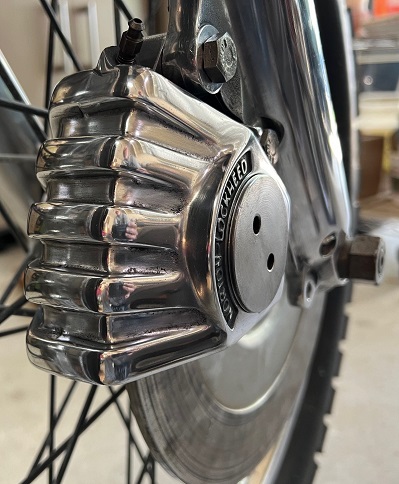 polished aluminum brake caliper