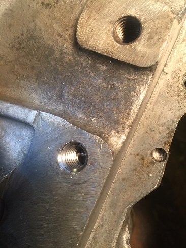 stripped thread repair in motorcycle engine case