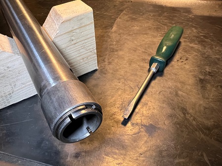 Wooden V blocks for motorcycle fork repair
