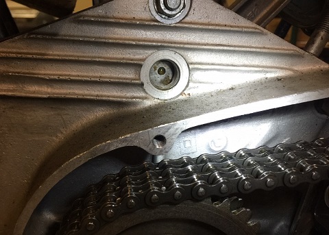 Ironhead Sportster top dead center flywheel timing mark