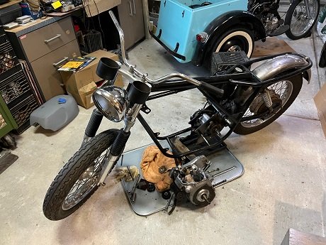 vintage British motorcycle repair